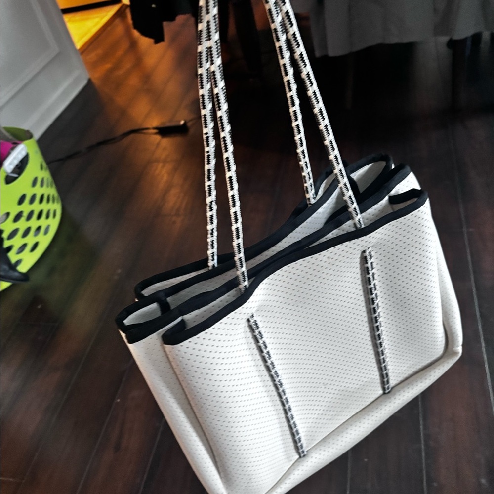 annabel ingall sporty spice neoprene tote white and small inner bag too
